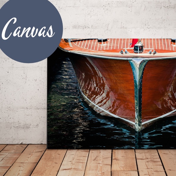 Vintage Boat Print, Original Photography, Nautical Art Chris Craft Boat